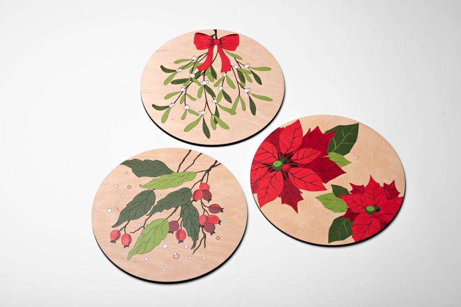 Set of wooden panels by numbers "Christmas Magic"