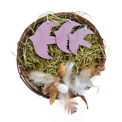 Набір декоративних пташок фіолетовго кольору "Колискові для Олекси"
